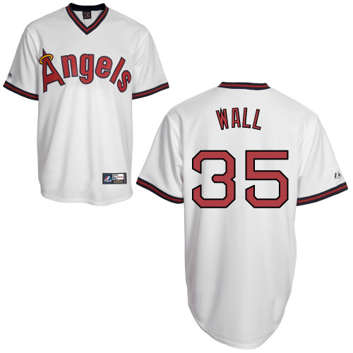 Josh Wall #35 MLB Jersey-Los Angeles Angels of Anaheim Men's Authentic Cooperstown White Baseball Jersey